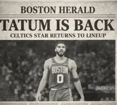 Old newspaper style picture of Jayson Tatum